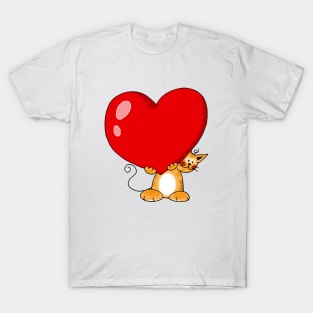 cat love heart T-Shirt